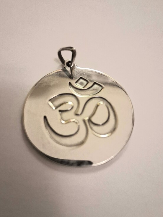 Jewelry - SHINY SILVER TONE OM SYMBOL PENDANT